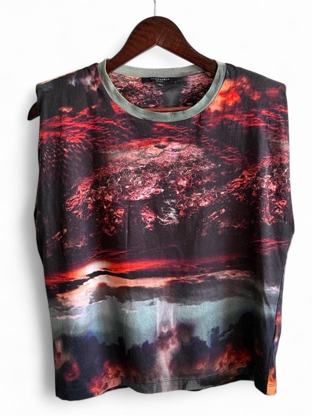 All Saints Women's Abstract Tank Top in Red and Black - Picture 4 of 7